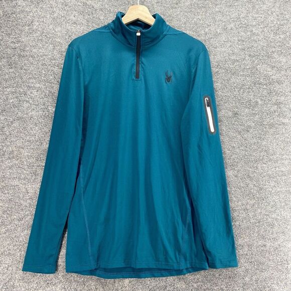 Spyder Active Activewear Track Jacket Men M Medium Blue Zipper Long Sleeve - Picture 1 of 6